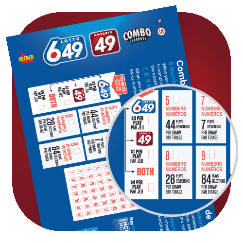 Billet OLG jeu-combinaisons Lotto 6/49 et Ontario 49